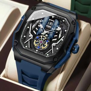 POEDAGAR Premium Mechanical Chronograph Extra Rugged & Superior Blue Wristwatch For Legends