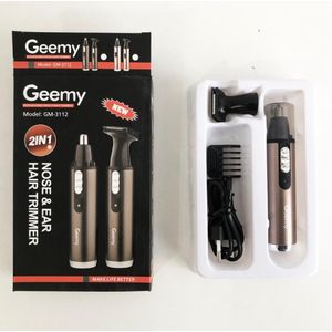 Geemy Nose & Ear Trimmer - Rechargeable Trimmer for Nose And Ear Hair, Painless Eyebrow And Facial Hair Removal Device. ( GM-3112 )