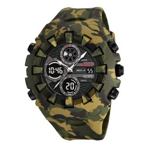Skmei Men's Dual Display Digital & Analog Sports Wrist Watch – 50M Water Resistant Silicone Strap