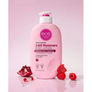Eos  Shea Better 24H Moisture Body Lotion in the Pomegranate Raspberry scent. 