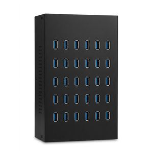 30-Port USB Charging Station Hub, 5V Multi-Port USB Power Adapter Desktop Charging Station, Heavy Duty Metal Housing Multi-Device Charger Splitter for Smartphones, Tablets, and Group Devices