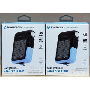 Powerology  10000mAh Solar Power Bank with Flashlight