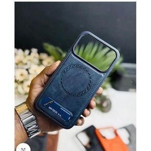 iPhone 16Promax Quality PU Magsafe Leather Case with Built-in Kickstand