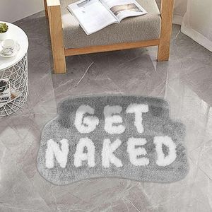 Get Naked" Premium Plush Bathroom Bath Mat / Fun Aesthetic Footmat