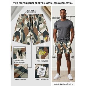 Vieb Unisex Drawstring Performance Sports Shorts - Gym & Running