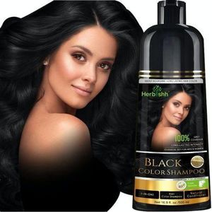 Herbishh Black Hair Color Shampoo 500ML 3-In-1 Color–Ammonia-Free (Black)