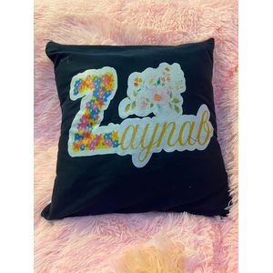 Personalized Name Throw Pillow Cushion Cover – Custom Floral Design