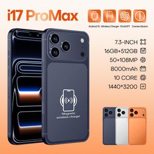 Ccit Local Stock- M17ProMax 6.56" FHD Super LCD Display, 8-core high-speed processor, System display memory of 16GB RAM + 512GB ROM, 6000mAh Battery, Premium Aluminum Body- Blue