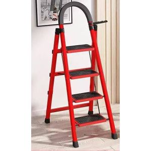  4-step foldable red ladder
