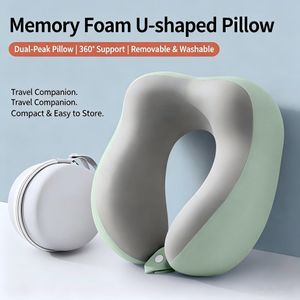 Travel Pillow Memory Foam, Travel Neck Pillow 100% (Light Green)