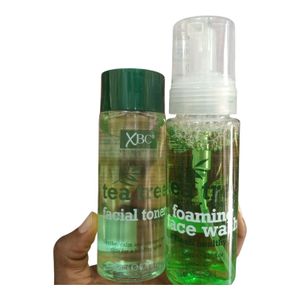 XBC Tea tree 2 in 1 foaming face wash & facial toner cleaner 200ml each 