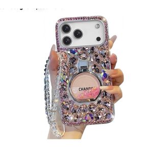 Luxury Plating Bling Glitter Diamond Design,iPhone 17 Pro Phone Case Girly Handmade Sparkle Rhinestone Soft TPU with Ring Stand