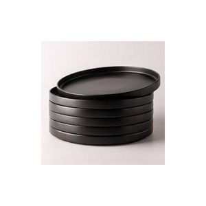 Stoneware side or salad plate or small flat plate Black __ 6 pcs