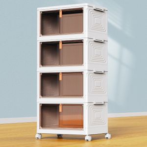 TodyJeyHo 4-layer storage cabinet  storage box with wheels  organizer