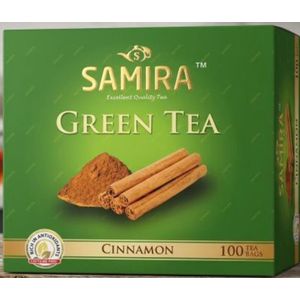 Samira Green Tea with Cinnamon and Rich in Antioxidants - 100 Tea Bags