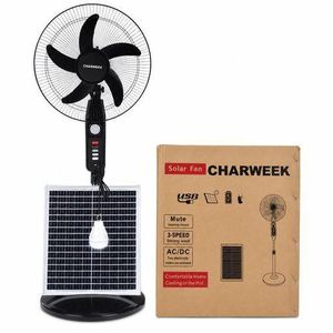 Fan 16 inches standing 5 blade 3 speed solar electric powered fans