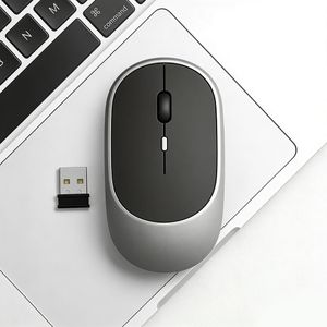 Bluetooth 5.0 & 2.4G Slim Silent Wireless Mouse, Rechargeable Silent Mouse for Office Laptop PC