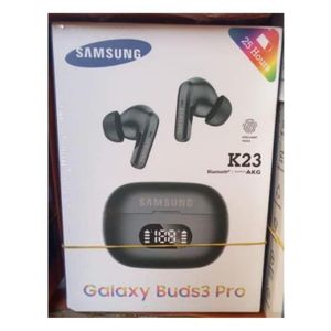 Samsung Galaxy Buds3 Pro K23 With Battery Percentage Display, Fingerprint Earbuds - Noise Cancellations Earphone, Personalized Spatial Audio, Sweat and Water Resistant Earpodz
