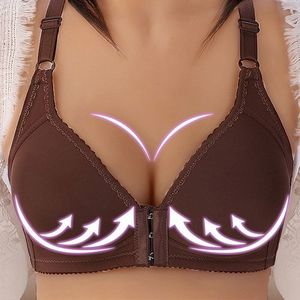 Sexy Push Up Bras Front Closure Solid Color Brassiere Wireless