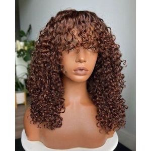 Fashion Cabinet Chocolate Brown Curly Bang Wig