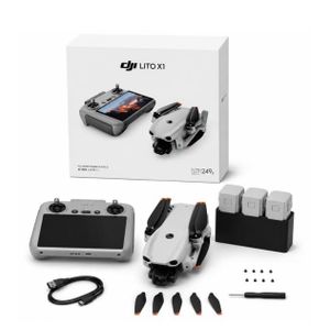Advanced LITO X1 Foldable 4K camera Drone Fly More Combo With Smart RC 2 Remote Controller-White 
