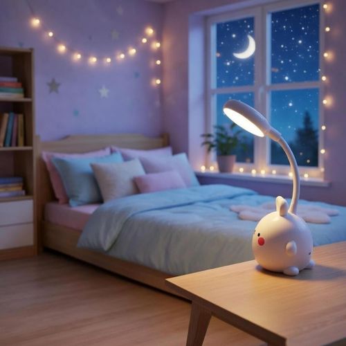 product_image_name-Generic-Cute Cartoon USB Rechargeable LED Student Desk Lamp – Flexible Study Table Light with USB Cable-2