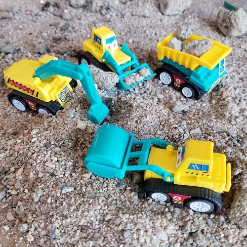 product_image_name-Digabi-10pcs Kids Pull Back Car Toy Set Durable Plastic Construction Trucks and Cars with Cute Friendly Faces Easy Pull Back Action Assorted Colors Toy Vehicles for Toddlers Boys and Girls Perfect Birthday and Christmas Gift Car Toy Set-1