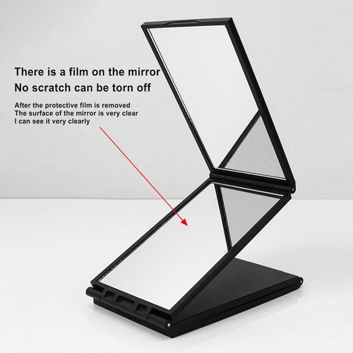 product_image_name-Generic-4-Way Mirror for Braiding Hair, 4-Way Mirror for Haircut, Desktop Hairdressing Mirror, Triple Foldable Hair Cutting Mirror, Folding Makeup Mirror for Men and Women-8