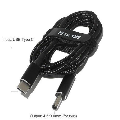 Generic 100W PD Power USB C to Slim Laptop Charging Cable Adapter  (4.5 x 3.0mm ) - image 2