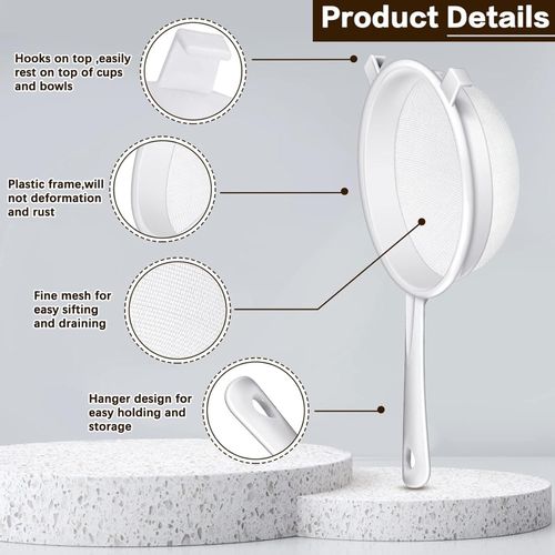 Generic Ultra Fine Mesh Strainer, 3 Pack Food Sieve Filter Flour Sifter - image 2