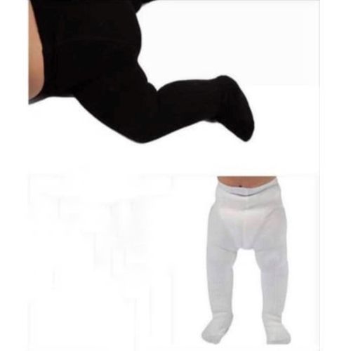 Fashion Girls Plain Tight Socks - White & Black(2pcs)