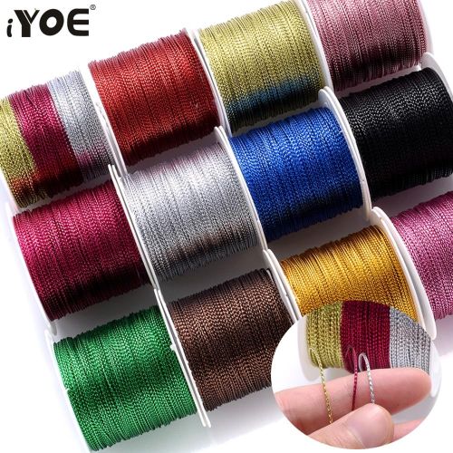 Generic iYOE 1mmx20meters Nylon Gold Color Silk Cord Thread For DIY Tassels  Christmas Decor Pendant Lanyard Braided String