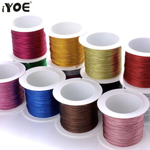 Generic iYOE 1mmx20meters Nylon Gold Color Silk Cord Thread For DIY Tassels  Christmas Decor Pendant Lanyard Braided String