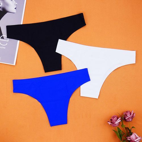 Womens Low-Rise Intimates Briefs Ice Silk Underwear Lingerie Thong Panties  Sexy