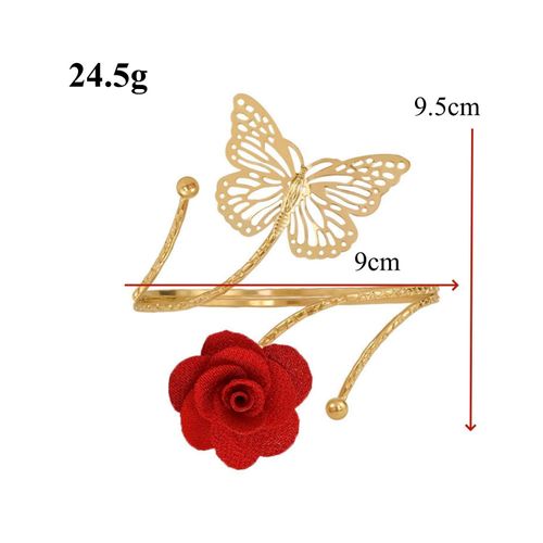 product_image_name-Yiliker-Rose Flower Design Curtain Tiebacks, Metal and Polyester Floral Curtain Clips for Various Curtain Storage and Decoration-2