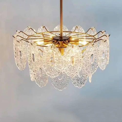 ESCLIGHTING LED Pendant Crystal Ceiling Chandeliers - Gold - image 2