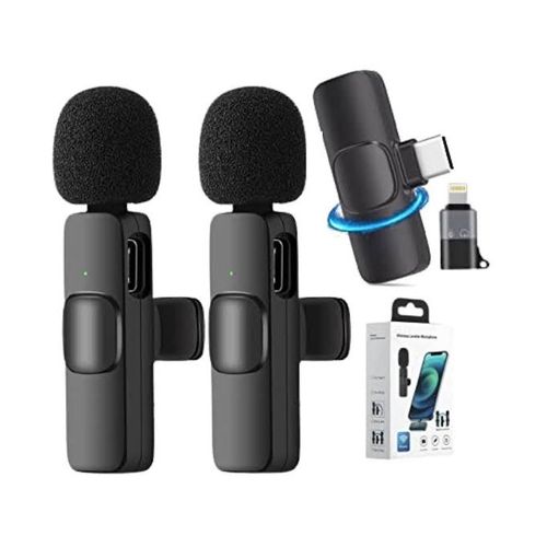 Generic DUAL Type-c Wireless Lapel Microphone For IPhone & Android + IOS  Adapter