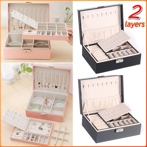 New Double Lock Wooden Jewelry Box Stud Earrings Storage Box Jewelry Box  Hand Jewelry Box Gift Box Storage Box - AliExpress