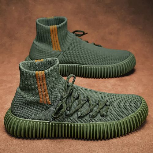 Fashion (Green High Top)Designer Men's Casual Sneakers Sports Shoes ...
