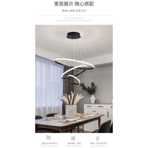 product_image_name-ESCLIGHTING-Luxury LED Pendant Crystal Hanging Lamps Chandelier - 55W - Black-4