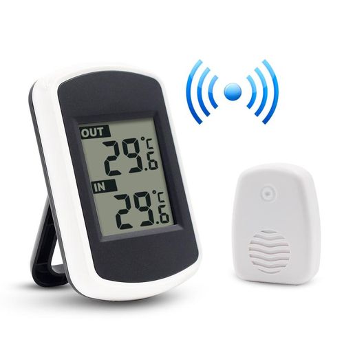 LCD ?/? Digital Wireless Indoor/Outdoor Thermometer Clock Temperature Meter  With Transmitter 