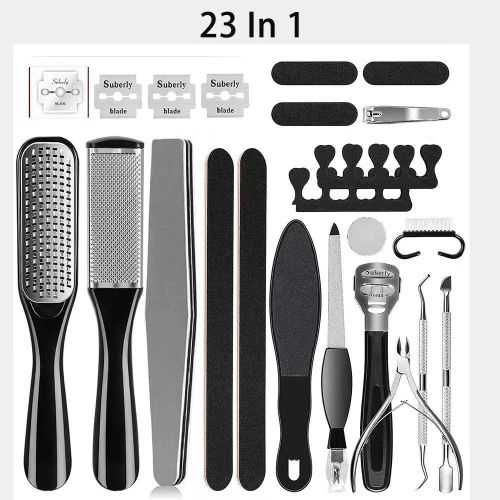 Generic 23 In 1 Professional Stainless Steel Pedicure Tools Set-BLACK