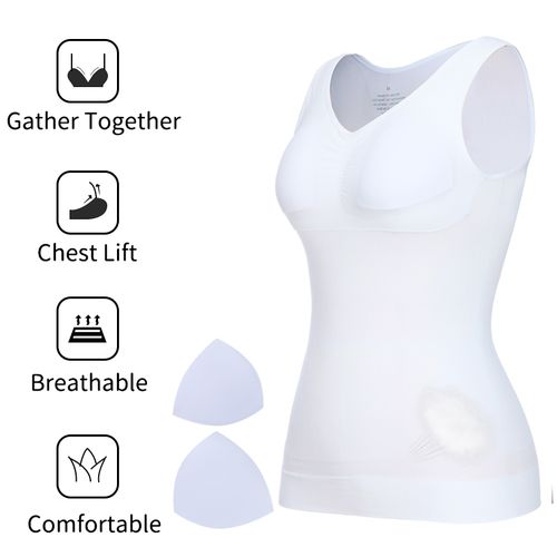 Generic Padded Shaperwear Compression Camisole Body Shaper Woman Tummy  Control Tank S Slimming Shapers Wais
