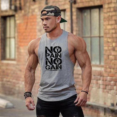 Men's Shape u Workout Bodybuiding Cotton Tank top -Activewear Tops for men