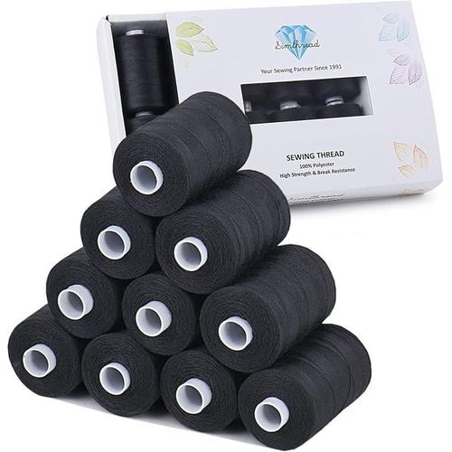 Generic All Purpose Sewing Thread, 10 Spool   Bobbin Polyester Thread for Sewing, Handy Polyester Sewing Threads for Sewing Machine (Black Series)