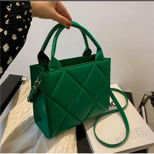 Fashion Premium Green Ladies Handbag with Adjustable Strap
