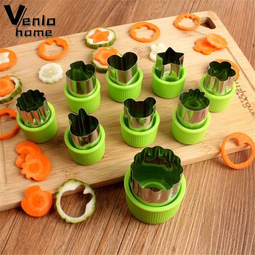 Rice Vegetable Fruit Cutter Mold 8Pcs/set Flowers Cartoon Cutter Mold  Stainless Steel Cake Cookie Biscuit Cutting Shape Tools