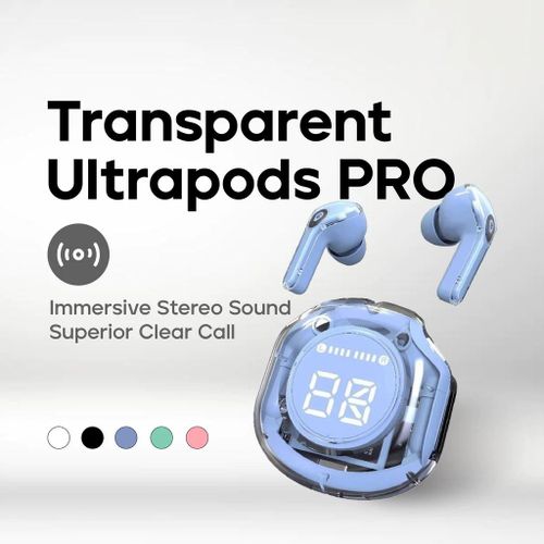 Generic TWS Transparent Ultrapods PRO 5.3 Bluetooth Earphones Wireless Earbuds LED Display Touch Control Headset earphone