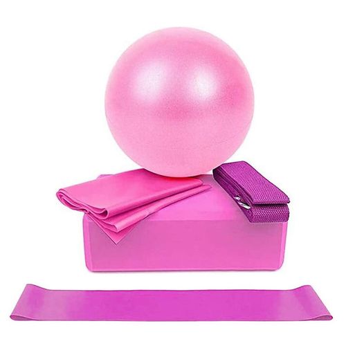 Generic 5pcs Yoga Starter Kits For Beginner Yoga Blocks Bands Pink