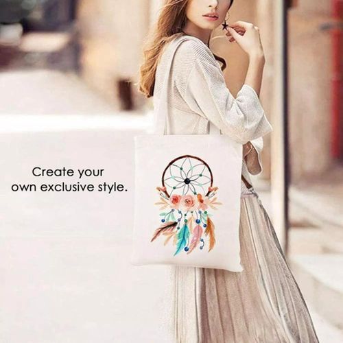 Generic Canvas Pencil Pouch Tote Bags,DIY Craft Blank Makeup Bags with Zip  Canvas Pen Case DIY Reusable Shopping Grocery Bag